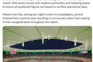 FIFA就上座率质疑作出回应：观众人数统计基于门票扫描及实际到访观众数量