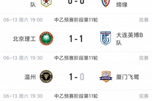 中乙赛事总结：泰山B队五轮未尝胜绩降至第四位，厦门飞鹭连胜结束无缘榜首